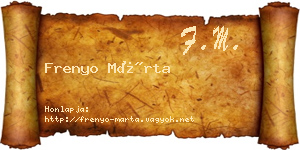 Frenyo Márta névjegykártya