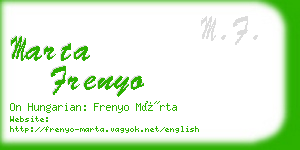 marta frenyo business card